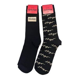 HUGO Boss Girls Knee Socks 40-46 (7-13) Black Brand New